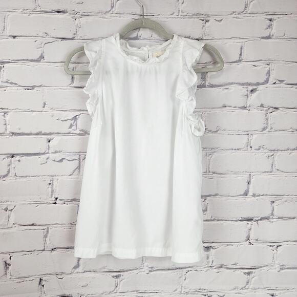Cloth & Stone Tops - Anthropologie Cloth & Stone Top White Sleeveless Ruffle Blouse Women M Fairycore